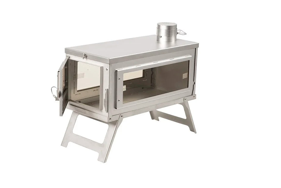 Folding Tent Stove with Double Glass Windows