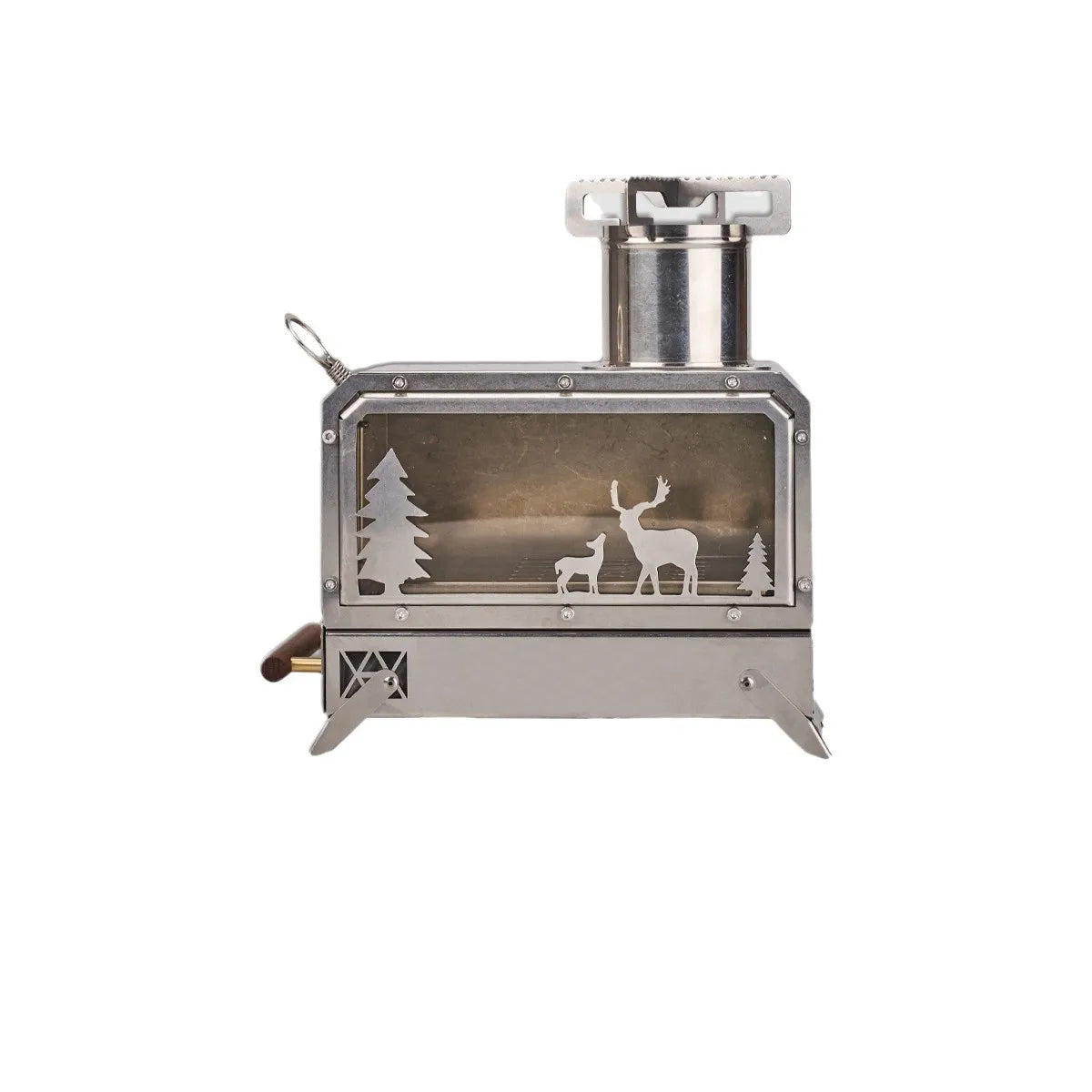 Compact Stainless Tent Stove with Window