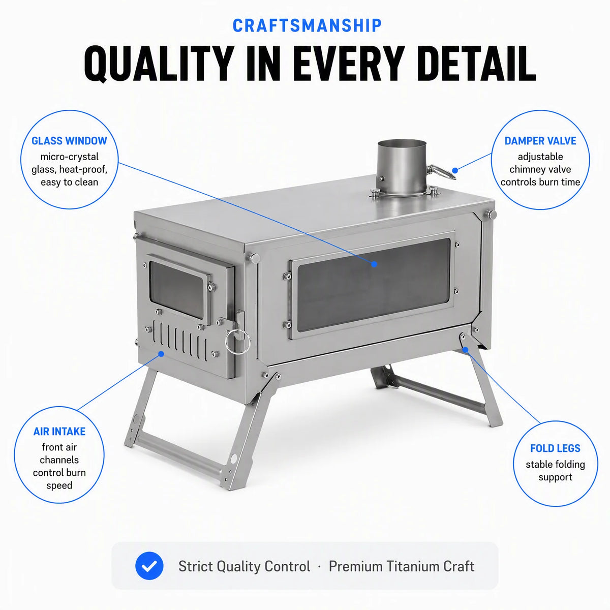 Titanium Folding Tent Stove