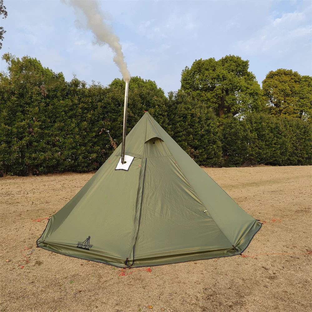 4 m Tipi Hot Tent with Telescopic Center Pole