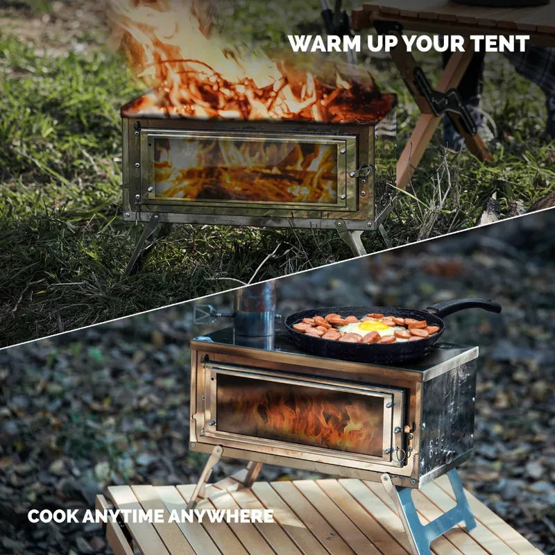 Fully Collapsible Stainless Tent Stove