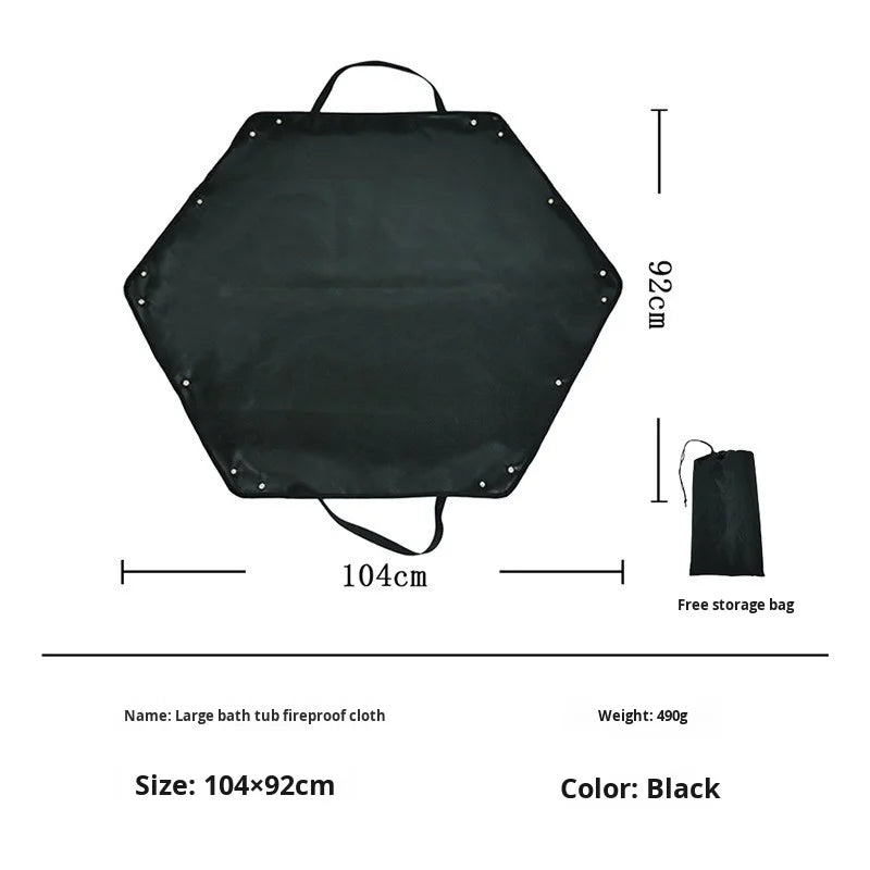 Hexagon Stove Floor Mat with Raised Edge
