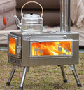 Stainless Tent Stove with Glass Side Window