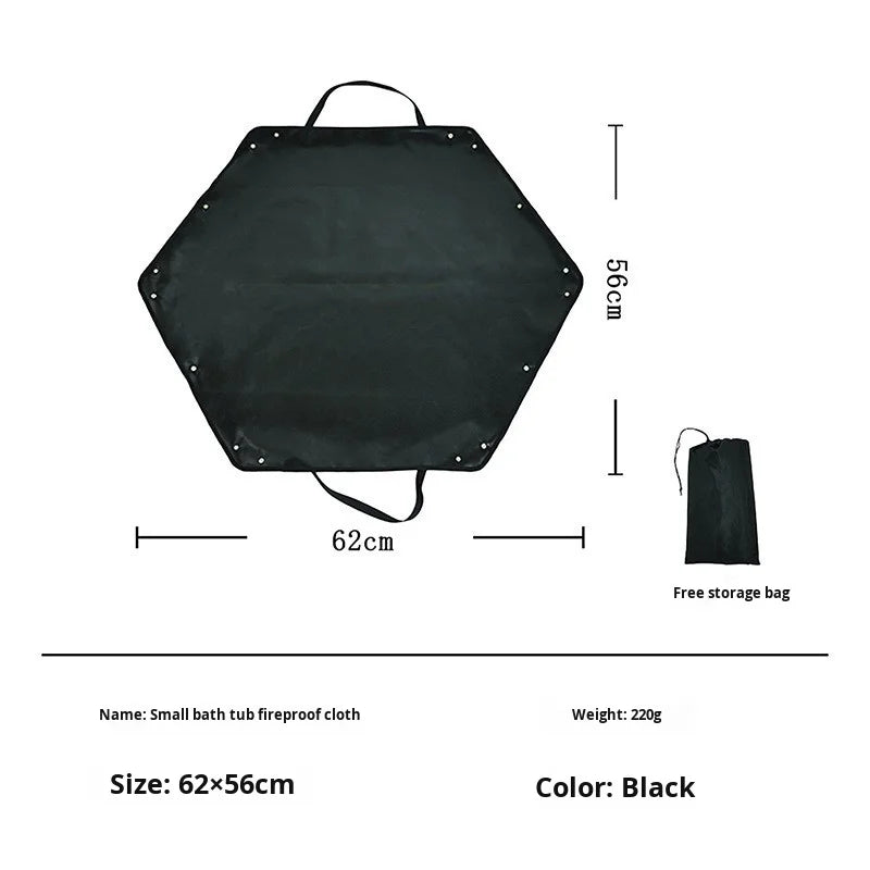 Hexagon Stove Floor Mat with Raised Edge