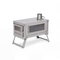 Titanium Folding Tent Stove, 3.1 kg, 3 m Pipe Included, white background